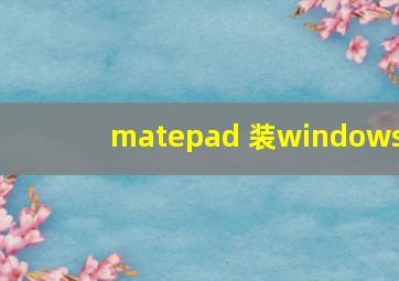 matepad 装windows